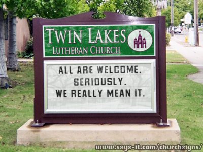 Image result for church sign all are welcome